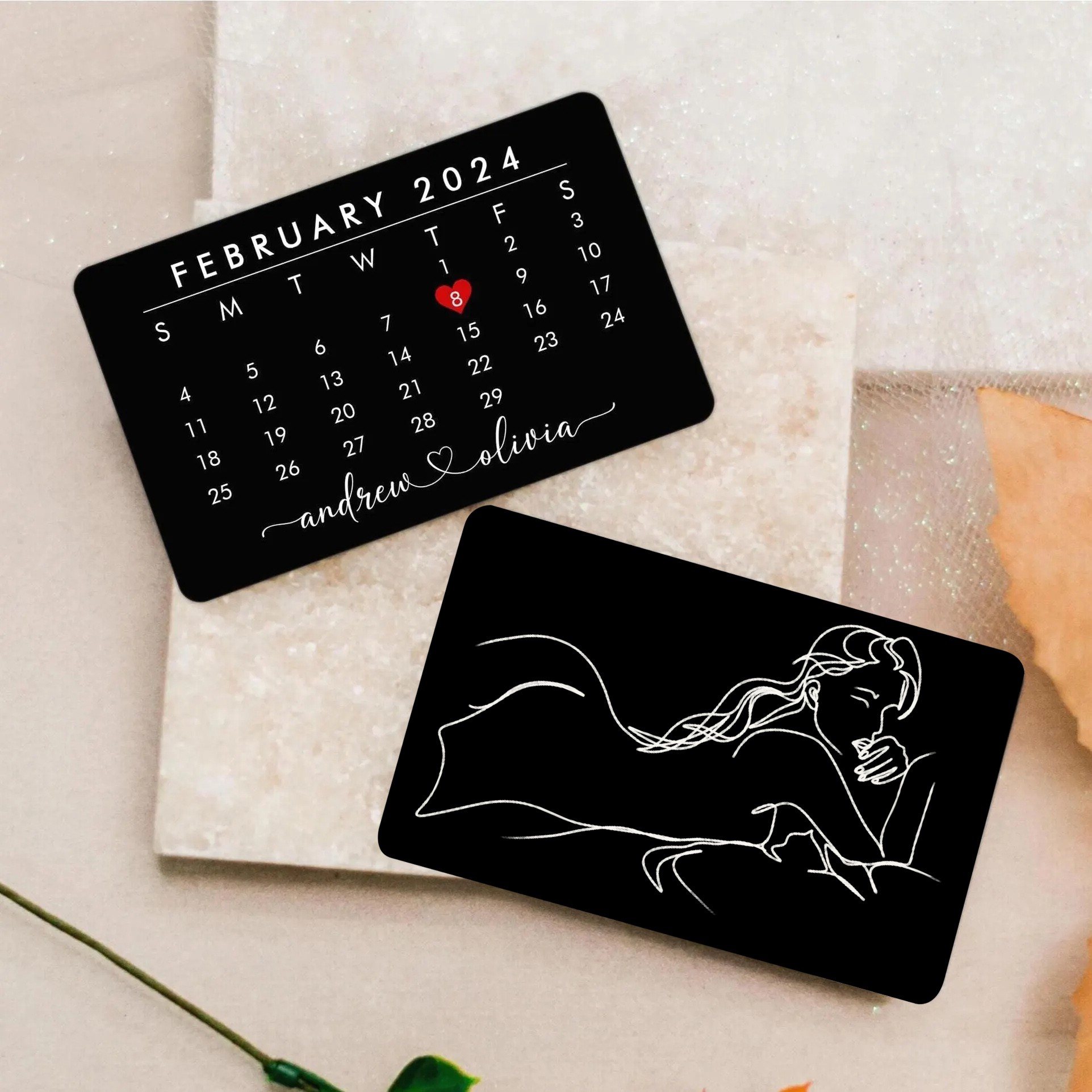 Custom Metal Spicy Photo Wallet Card With Special Date for Your Boyfriend Husband