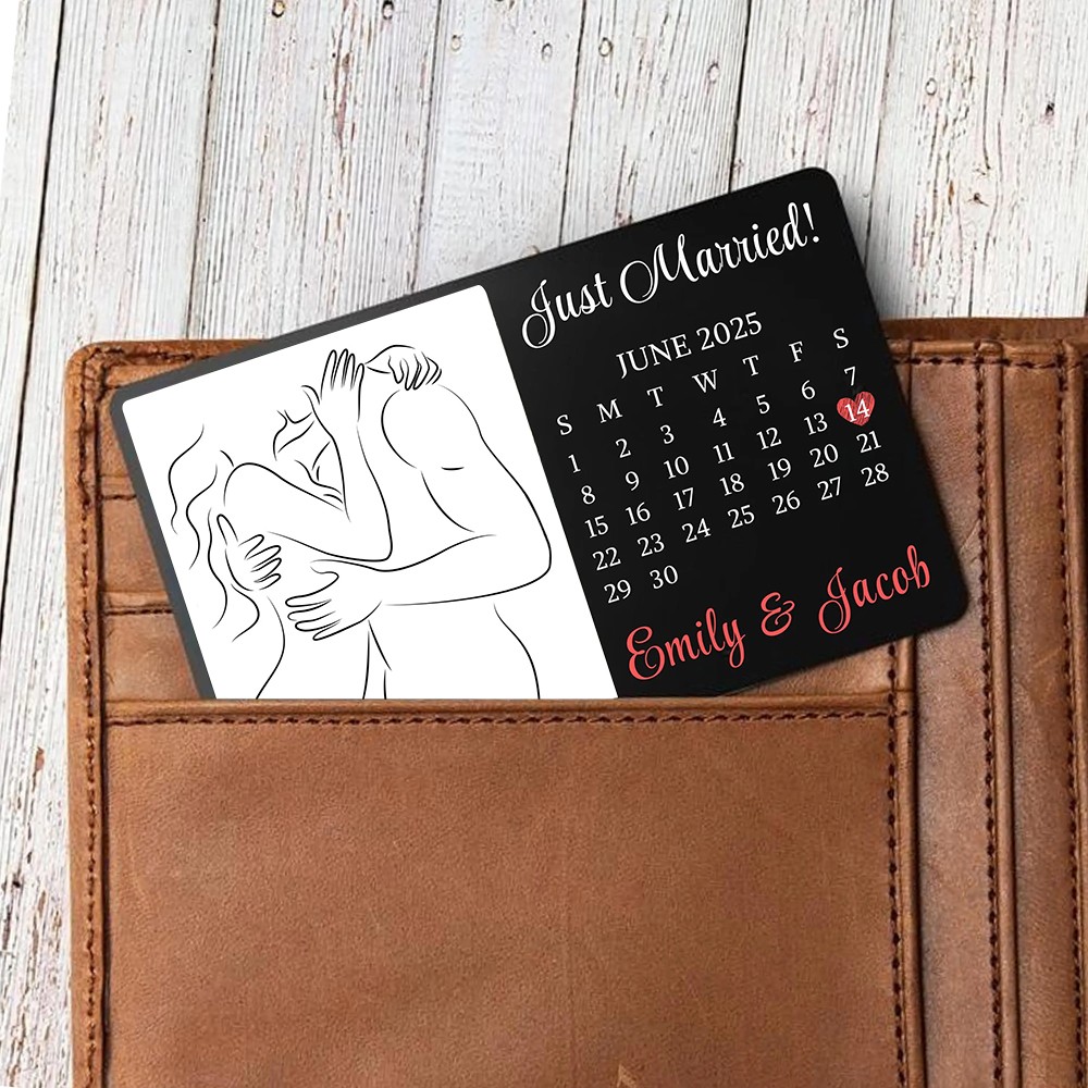Custom Metal Spicy Photo Wallet Card With Special Date for Your Boyfriend Husband