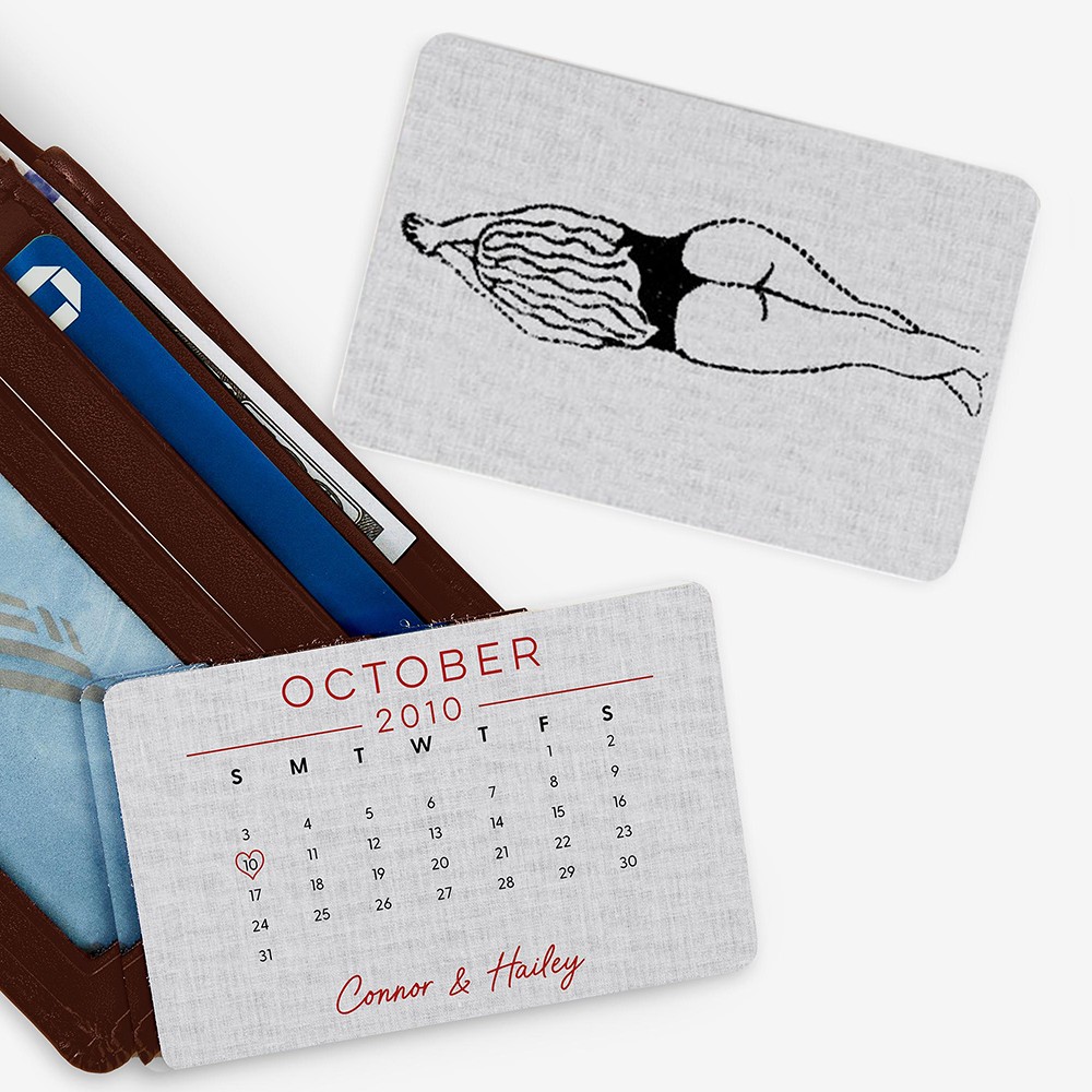 Custom Metal Spicy Photo Wallet Card With Special Date for Your Boyfriend Husband