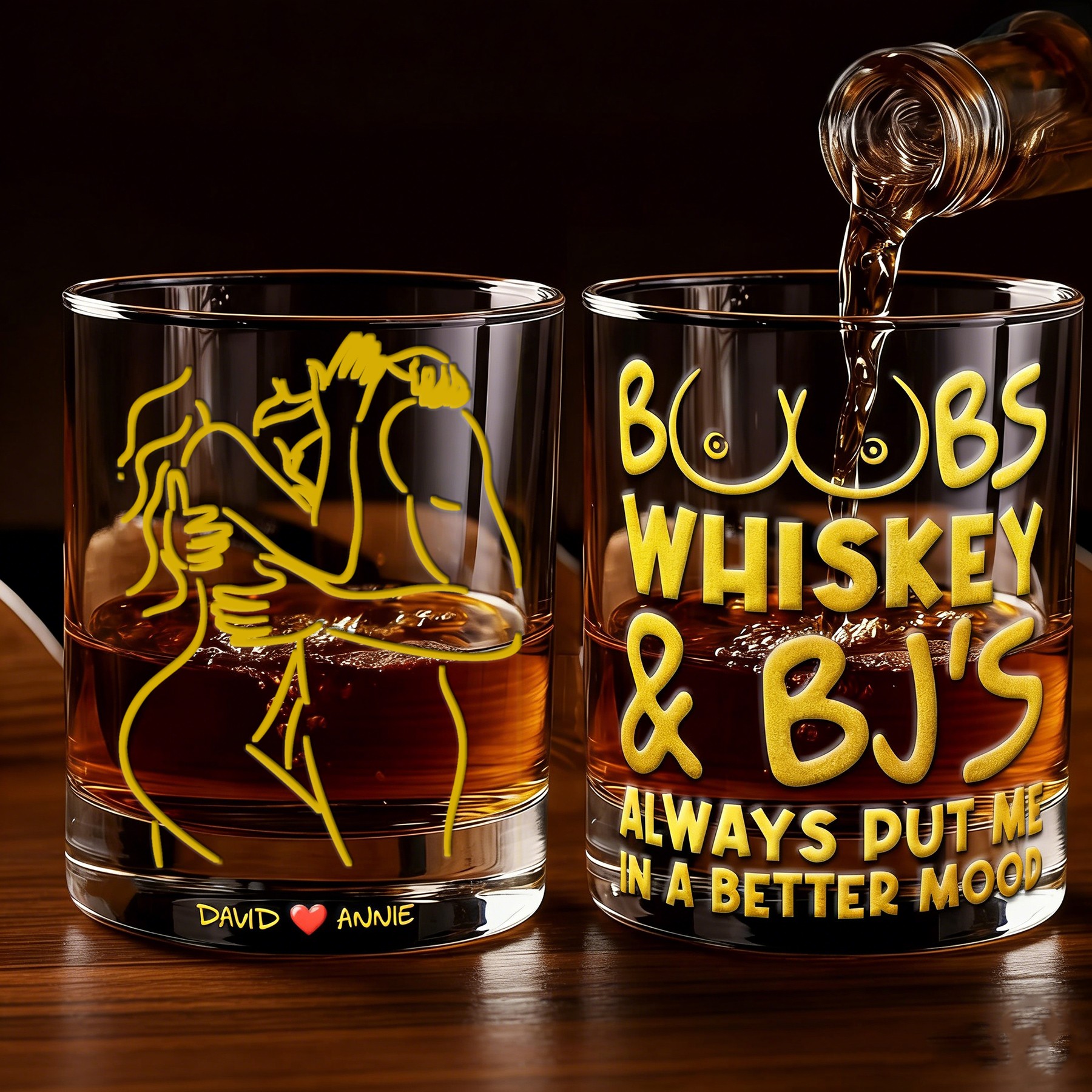Personalized Whiskey Glass With Spicy Photo Best Gift For Couple