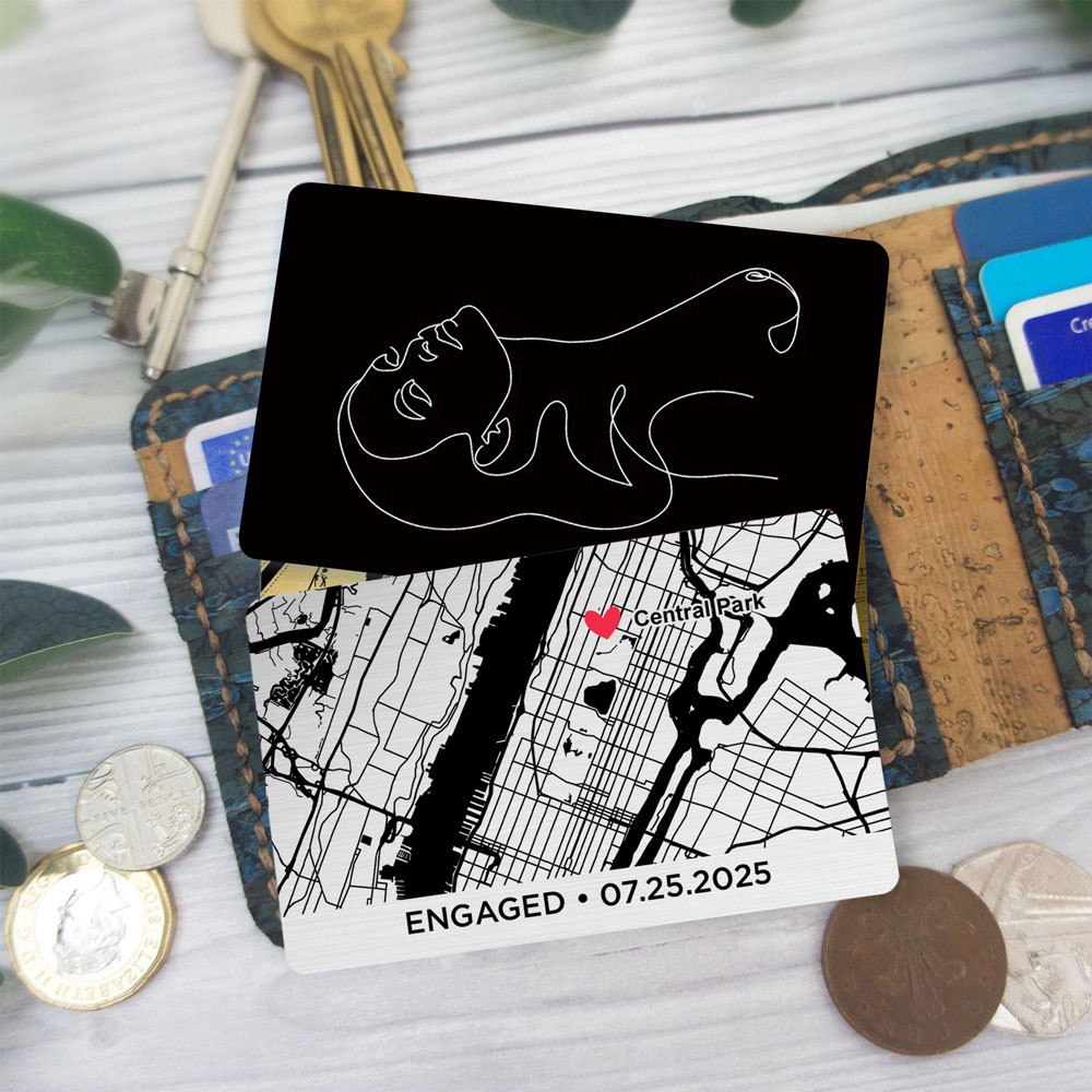 Custom Metal Spicy Wallet Card with Address of Love for Husband Boyfriend