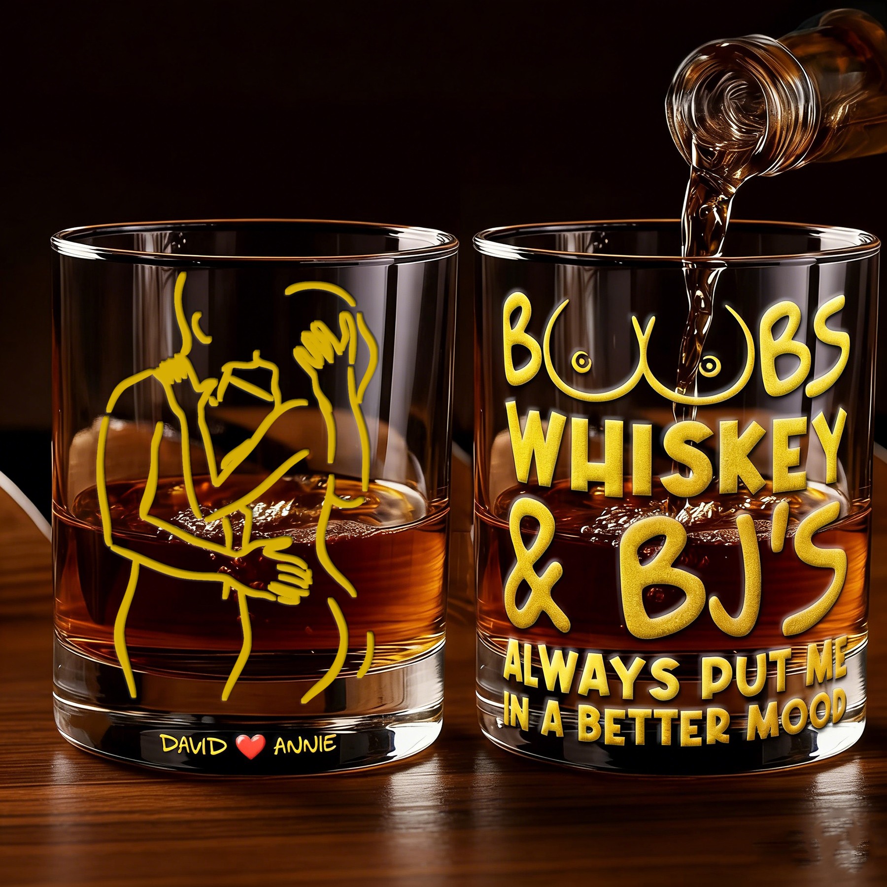 Personalized Whiskey Glass With Spicy Photo Best Gift For Couple