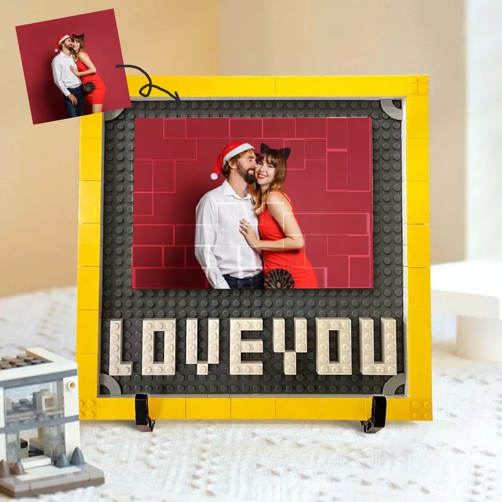 Personalized Photo Block Love Puzzle Brick Christmas Gifts for Couple
