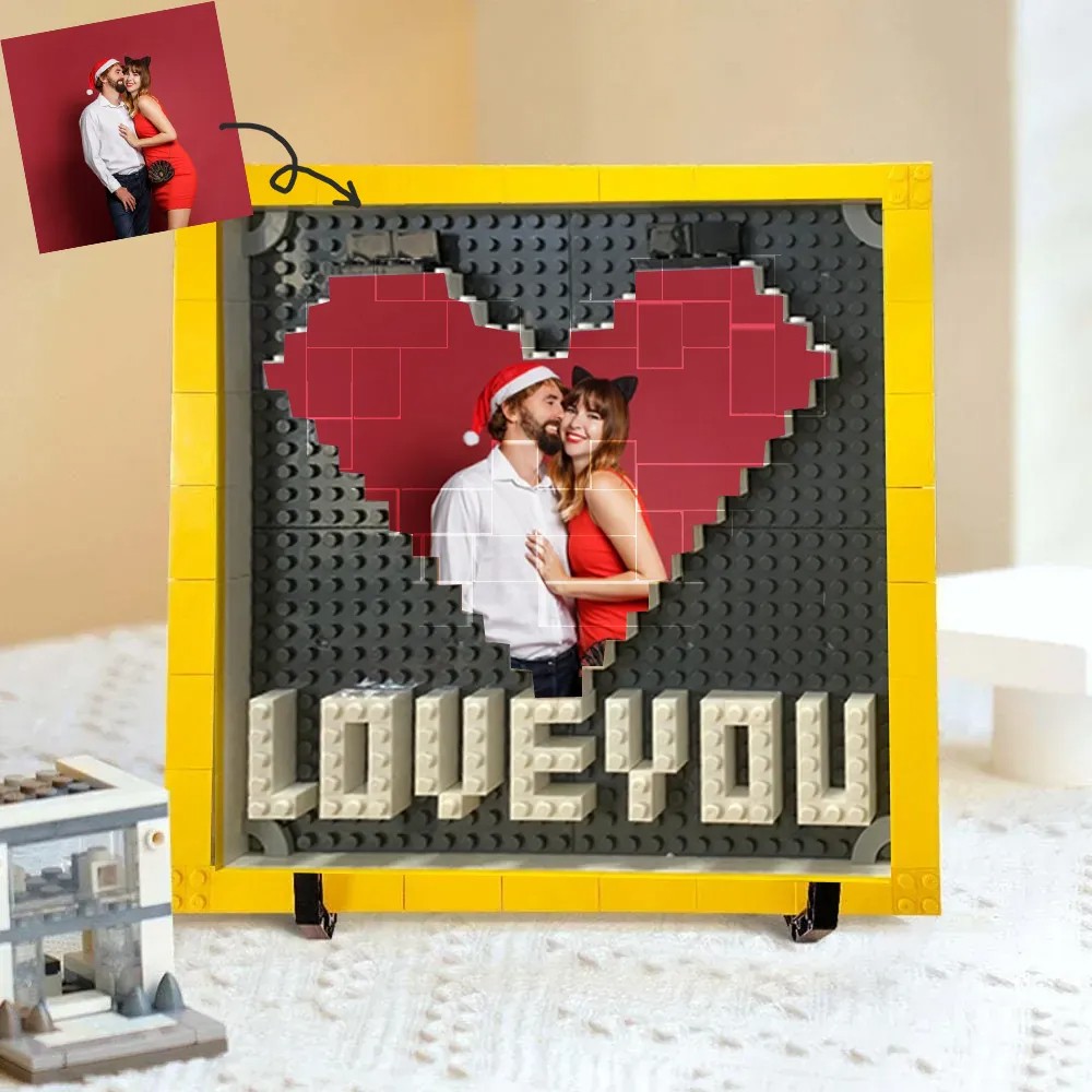 Personalized Photo Block Love Puzzle Brick Christmas Gifts for Couple