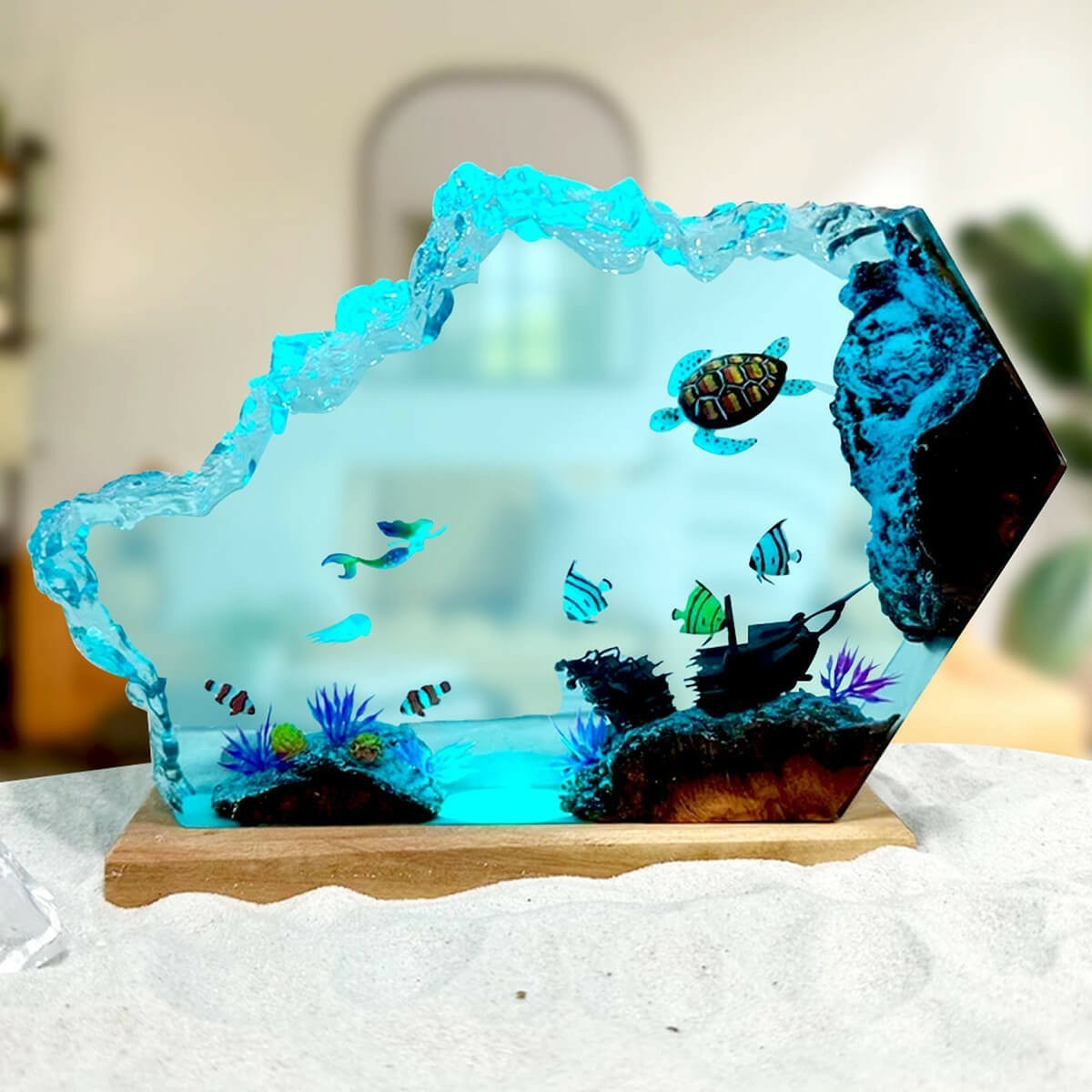 HOT SALE❗❗(40% OFF)Mermaid and Turtle Resin Night Light