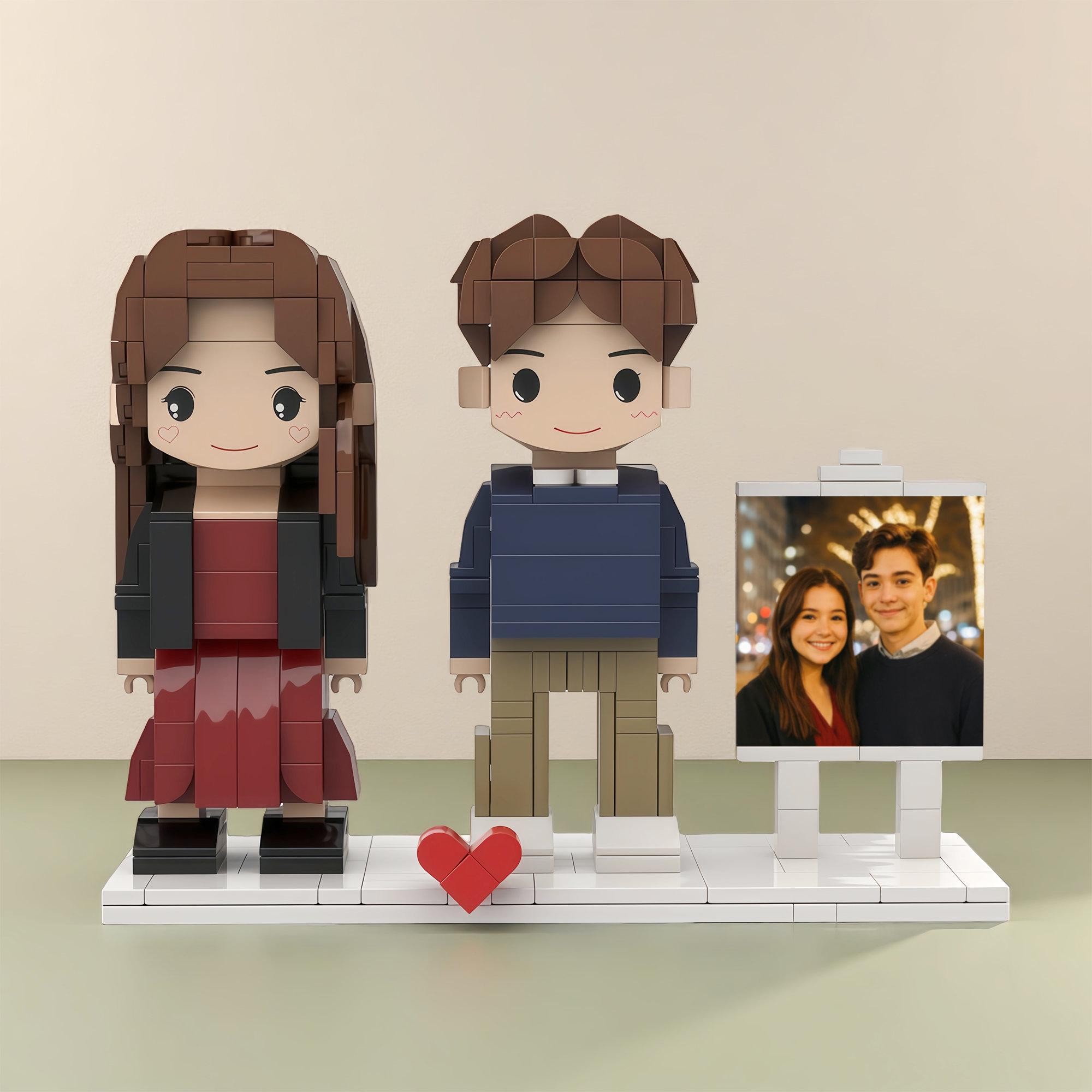 Personalized Brick Figures With Pets Best Christmas Gift For Couple
