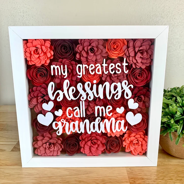 Personalized Handmade Mom Flower Shadow Box Mothers Day Gift