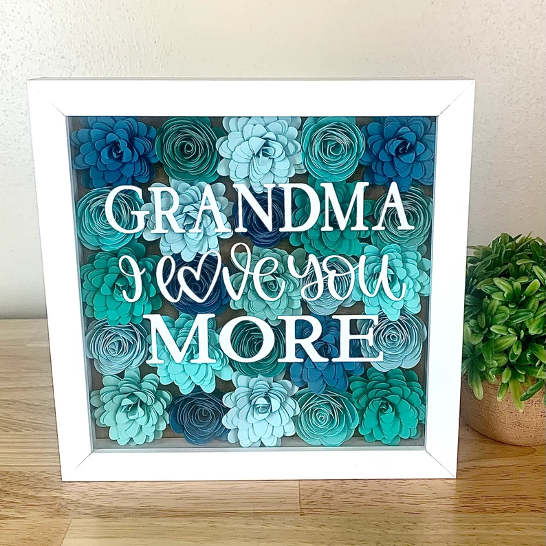 Personalized Handmade Mom Flower Shadow Box Mothers Day Gift
