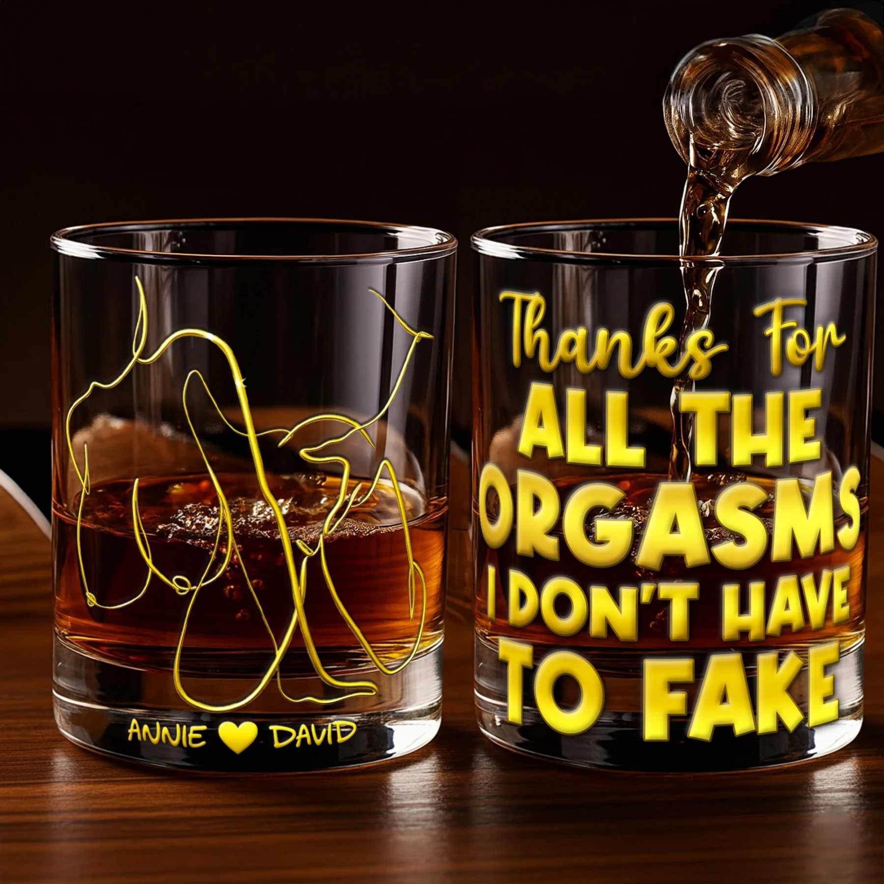 Personalized Whiskey Glass With Spicy Photo Best Gift For Couple
