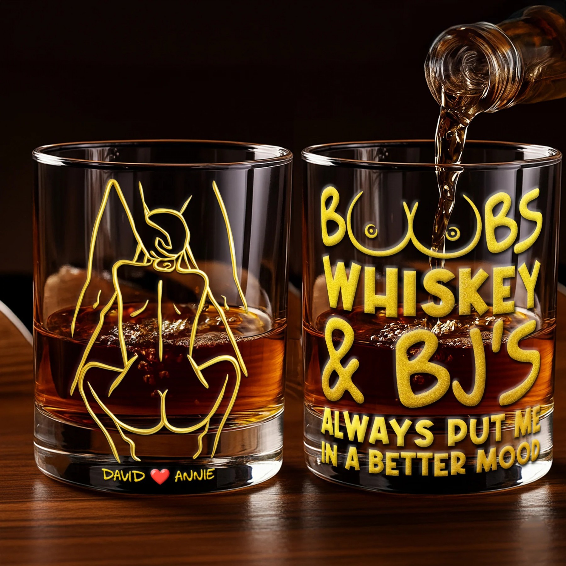 Personalized Whiskey Glass With Spicy Photo Best Gift For Couple