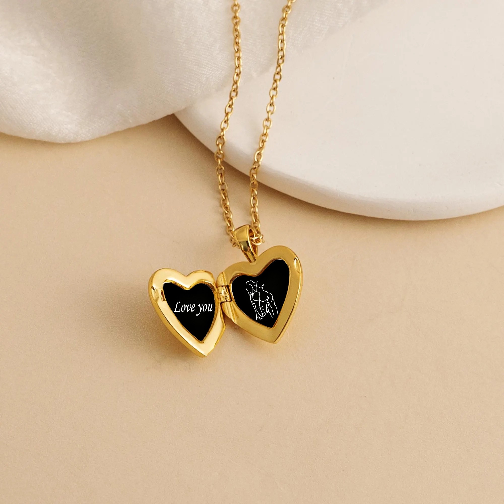Personalized Heart Locket Necklace with Your Spicy Photo for Her