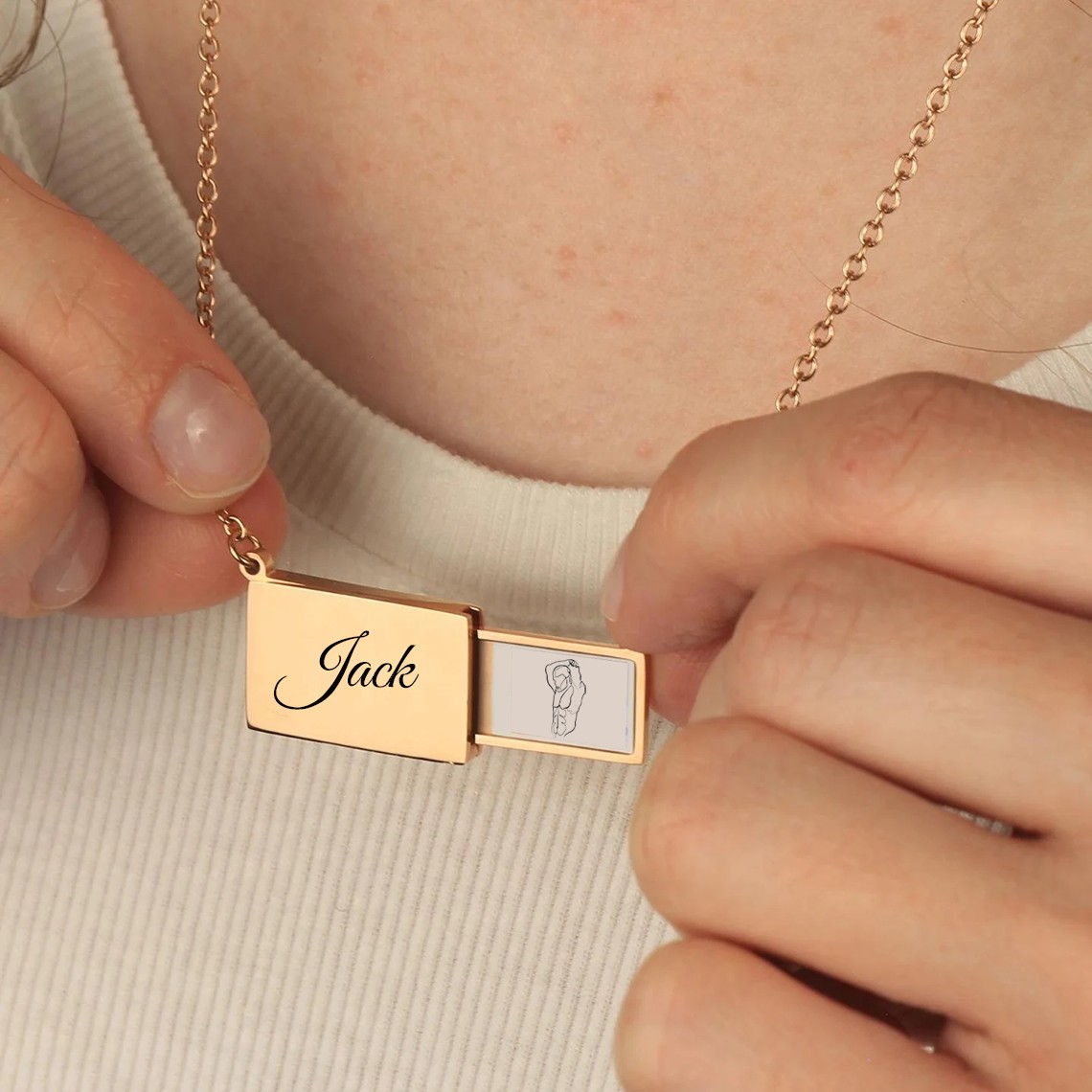 Personalized Hidden message Necklace with Your Spicy Photo for Her