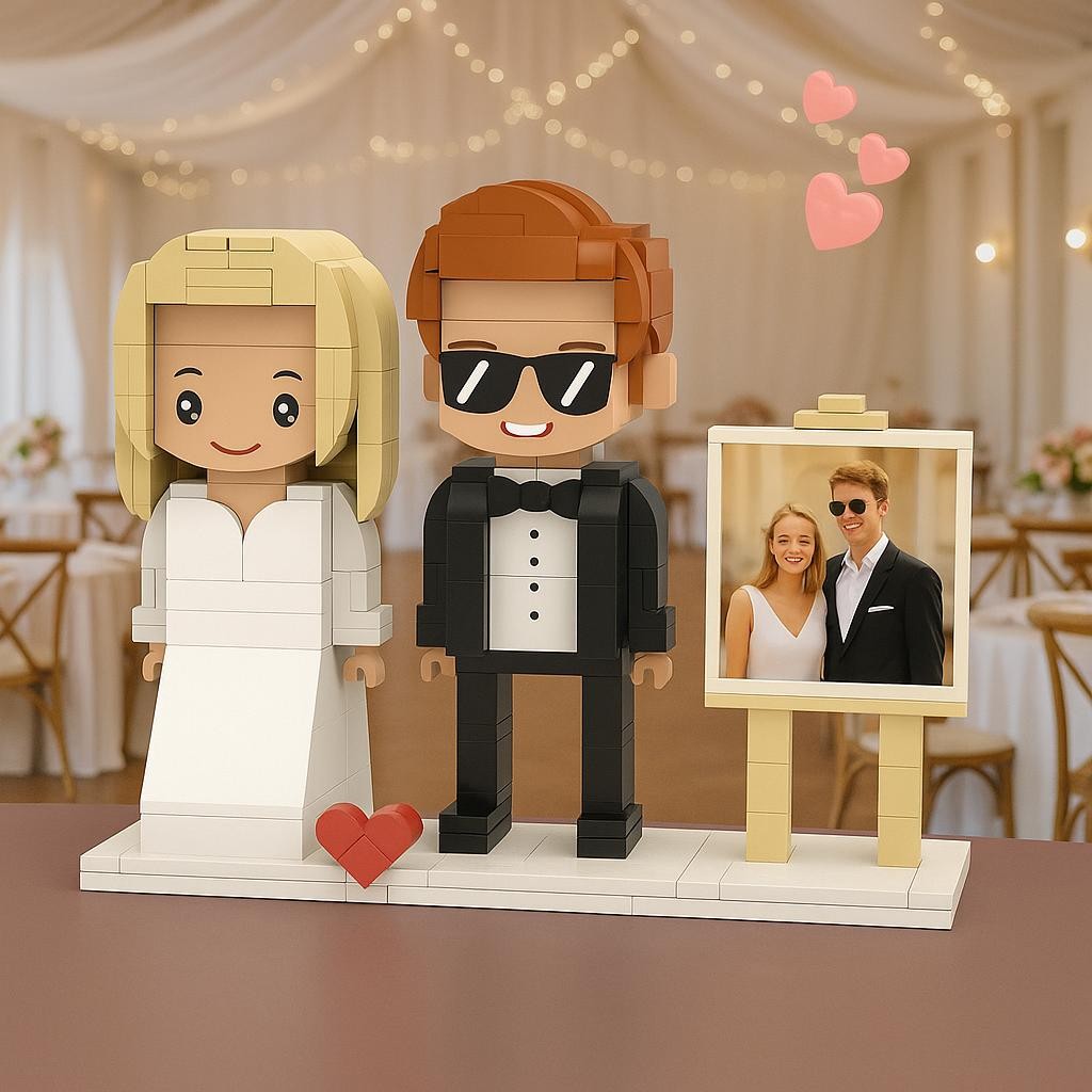 Personalized Brick Figures With Pets Best Christmas Gift For Couple