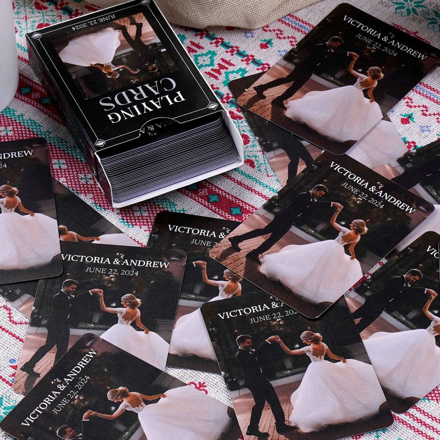 Personalized Romantic Couple Photo Playing Cards with Gift Box