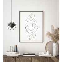 Custom Spicy Intimate Line Portrait Wall Art Home Decor