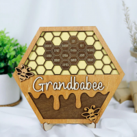 Personalized Bee Hive Family Tree Wood Name Sign Mother's Day Gift