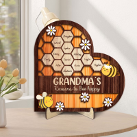 Personalized Bee Hive Family Tree Wood Name Sign Mother's Day Gift