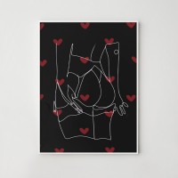 Custom Spicy Intimate Line Portrait Wall Art Home Decor