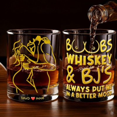 Personalized Whiskey Glass With Spicy Photo Best Gift For Couple