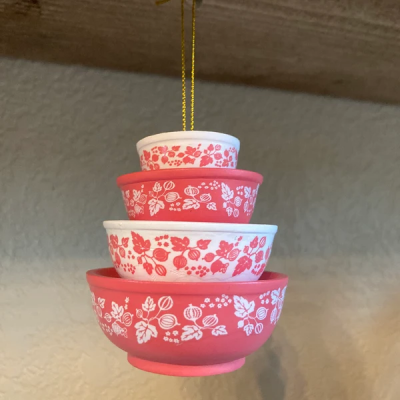 Miniature Bowl Stacked Christmas Ornaments