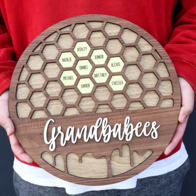 Personalized Family Tree Wood Name Sign Mother's Day Gift
