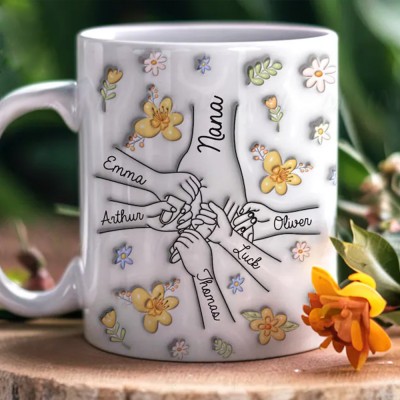 You Hold Our Hands Family Personalized Custom 3D Inflated Effect Printed Mug Mother's Day Gift
