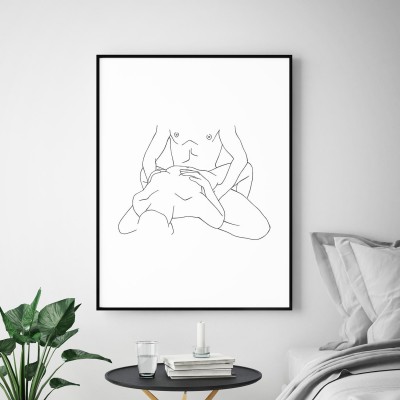 Custom Spicy Intimate Line Portrait Wall Art Home Decor