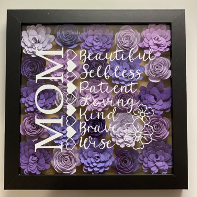 Personalized Handmade Mom Flower Shadow Box Mothers Day Gift