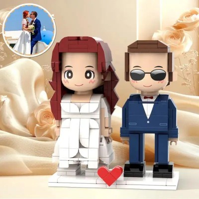 Personalized Brick Figures With Pets Best Christmas Gift For Couple