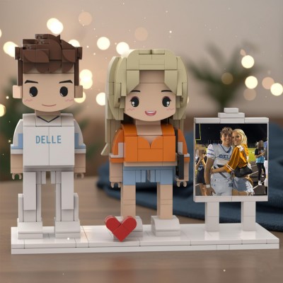 Personalized Brick Figures With Pets Best Christmas Gift For Couple