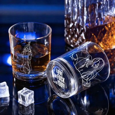 Personalized Handwriting Whiskey Glass With Spicy Photo Best Gift For Couple