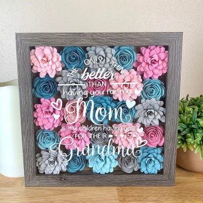 Personalized Handmade Mom Flower Shadow Box Mothers Day Gift