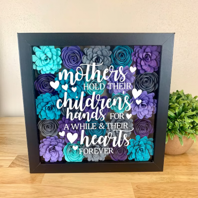 Personalized Handmade Mom Flower Shadow Box Mothers Day Gift