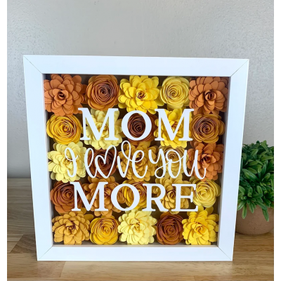 Personalized Handmade Mom Flower Shadow Box Mothers Day Gift