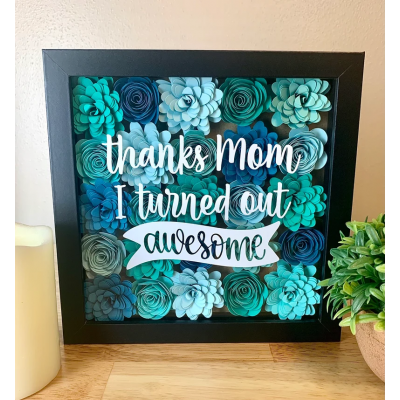 Personalized Handmade Mom Flower Shadow Box Mothers Day Gift