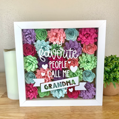 Personalized Handmade Mom Flower Shadow Box Mothers Day Gift