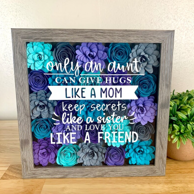 Personalized Handmade Mom Flower Shadow Box Mothers Day Gift