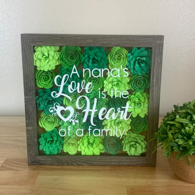 Personalized Handmade Mom Flower Shadow Box Mothers Day Gift