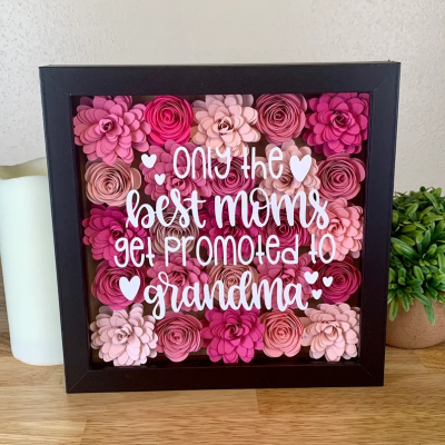 Personalized Handmade Mom Flower Shadow Box Mothers Day Gift