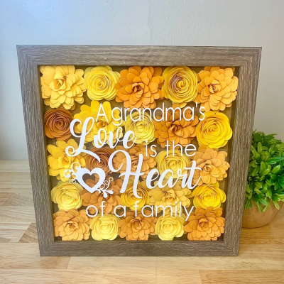 Personalized Handmade Mom Flower Shadow Box Mothers Day Gift