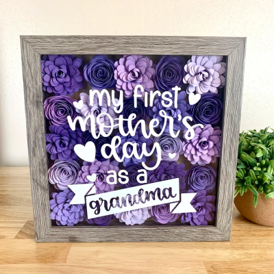 Personalized Handmade Mom Flower Shadow Box Mothers Day Gift