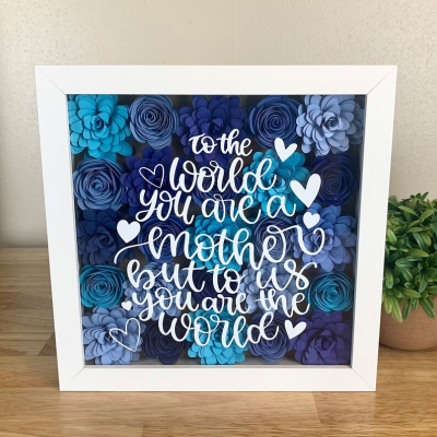 Personalized Handmade Mom Flower Shadow Box Mothers Day Gift