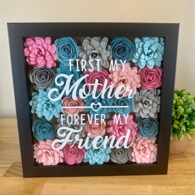 Personalized Handmade Mom Flower Shadow Box Mothers Day Gift