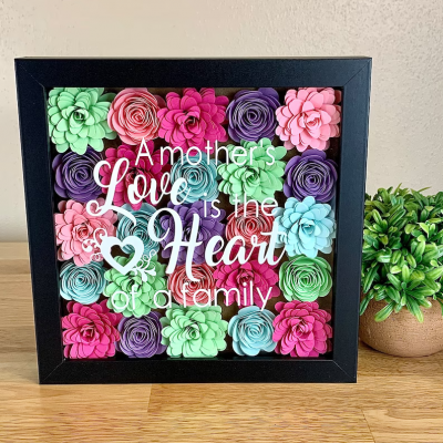 Personalized Handmade Mom Flower Shadow Box Mothers Day Gift