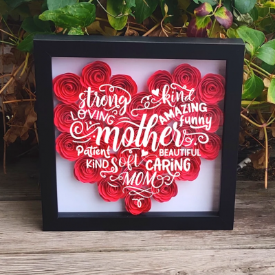 Personalized Handmade Mom Flower Shadow Box Mothers Day Gift