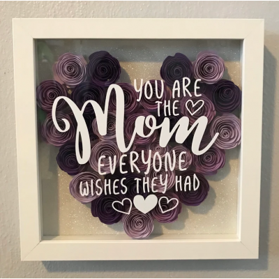 Personalized Handmade Mom Flower Shadow Box Mothers Day Gift