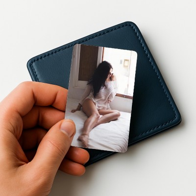 Custom Boudoir Metal Wallet Card with Your Photo for Husband Boyfriend