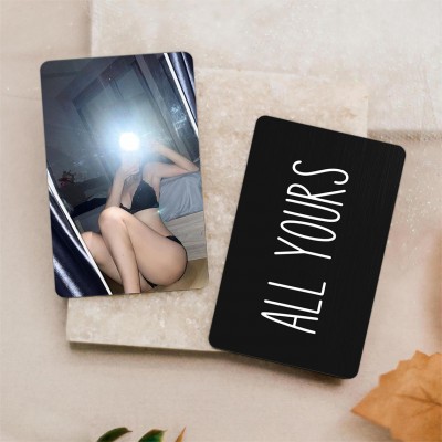 Custom Boudoir Metal Wallet Card with Your Photo for Husband Boyfriend