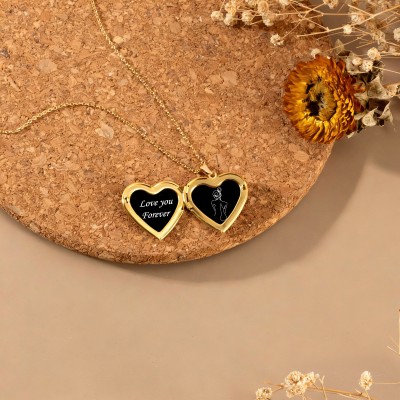 Personalized Heart Locket Necklace with Your Spicy Photo for Her