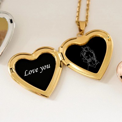 Personalized Heart Locket Necklace with Your Spicy Photo for Her